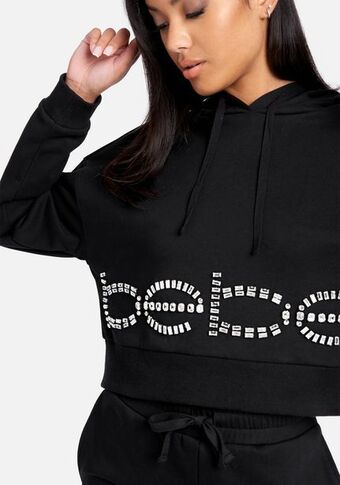 Bebe Bebe stone logo french terry hooded top oferta