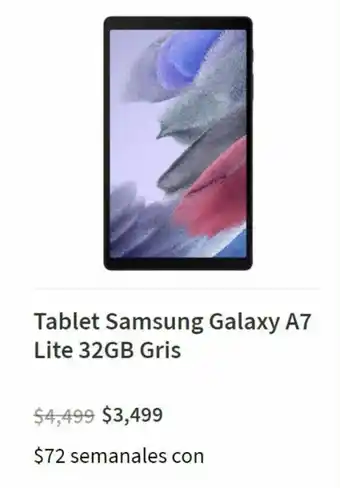 Elektra Tablet Samsung Galaxy A7 Lite 32GB Gris oferta