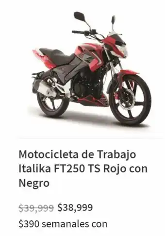 Elektra Motocicleta de Trabajo Italika FT250 TS Tojo con Negro oferta