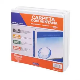 Carpeta samsill 1/2" arillo o 4 pzas