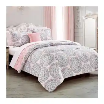 Sam's Club Set de cama member's mark matrimonial/queen rosa con 12 pzas oferta