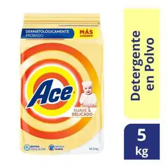 Detergente en polvo ace suave & delicado 5 kg