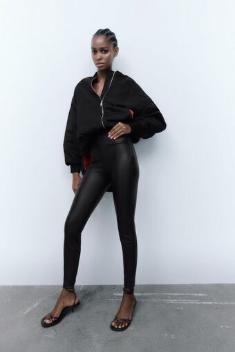 ZARA Leggings efecto piel oferta