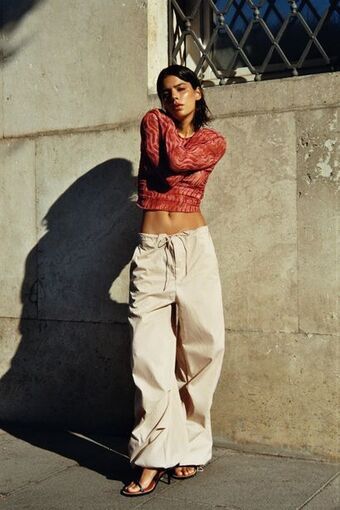 ZARA Cuerpo tul estampado oferta