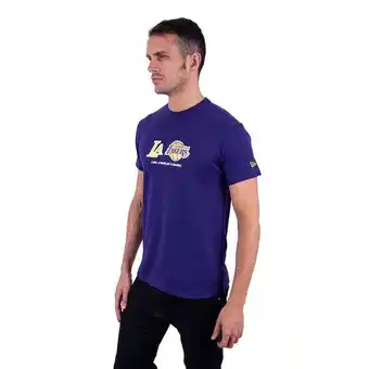 New Era Playera manga corta los angeles lakers nba double logos coolera tech. oferta