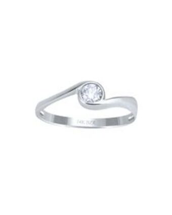Joyerías Bizzarro Anillo de compromiso solitario de oro blanco diamante 16 puntos oferta