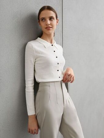 SHEIN Motf premium cárdigan 100% lana con textura oferta