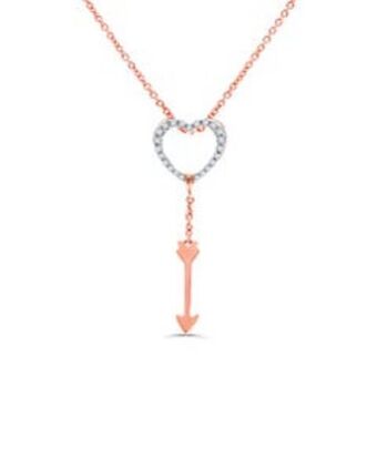 Joyerías Bizzarro Dije de oro rosa 14k con cadena con 7 pts de diamante oferta