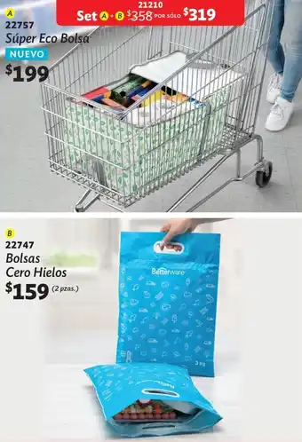 BetterWare 22757 Súper Eco Bolsa + 22747 Bolsas Cero Hielos 2 pzas Set oferta