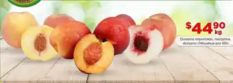 Durazno importado, nectarina, durazno chihuahua por kilo
