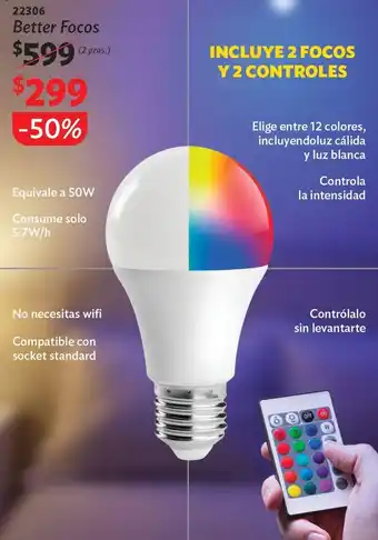 BetterWare 22306 Better Focos 2 pzas oferta