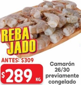 HEB Camarón 26/30 Previamente Congelado oferta