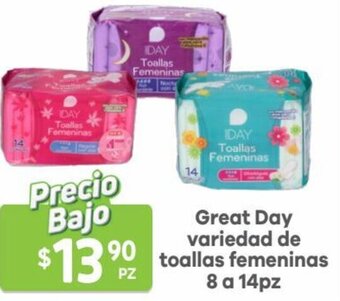 HEB Great Day Variedad de Toallas Femeninas 8 a 14pz oferta