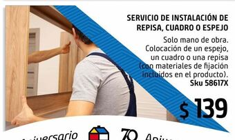 Sodimac Homecenter Servicio de instalación de repisa, cuadro o espejo oferta