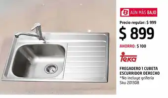 Sodimac Homecenter Fregadero 1 cubeta oferta