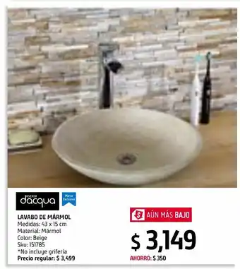Sodimac Homecenter Lavabo de mármol oferta
