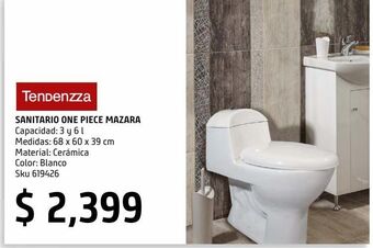 Sanitario one piece mazara blanco dual 3 y 6 lts