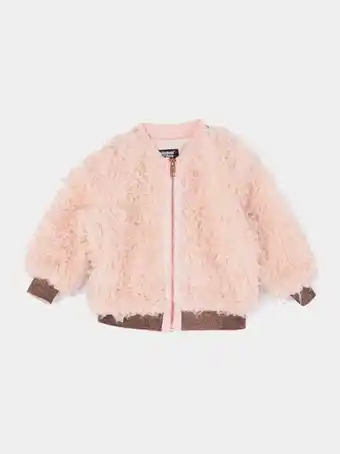 Cuidado con el Perro Chamarra rosa afelpada manga larga oferta
