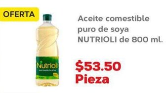 Aceite Comestible Puro de Soya Nutrioli de 800ml