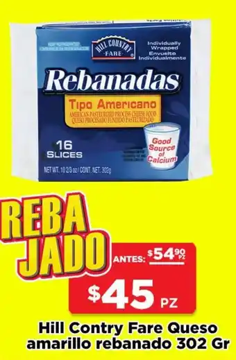 HEB Hill Country Fare Queso Amarillo Rebanado 302g oferta