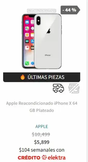 iPhone X 64GB Plateado
