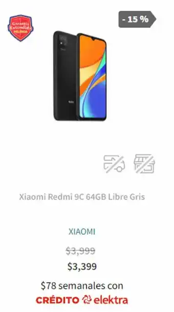 Xiaomi Remi 9C 64GB Libre Gris