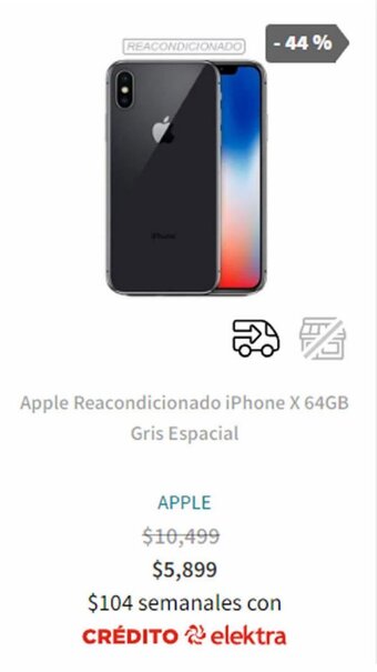 Elektra iPhone X 64GB Gris Espacial oferta