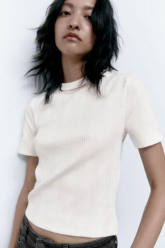 ZARA Camiseta rib oferta