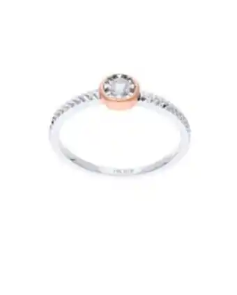Joyerías Bizzarro Solitario de oro rosa y blanco 14k con 12 puntos de diamante oferta