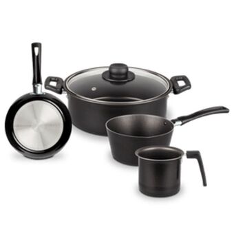 Batería de cocina deleite casamoda de aluminio con 5 piezas color negro con duraflon® de alto rendimiento