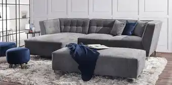 Muebles Dico Sala modular izquierda antonella gris caterpillar con ottoman oferta