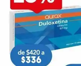 Farmacia San Pablo Clorhidrato de duloxetina 60.0 mg aurax 14 cápsulas oferta