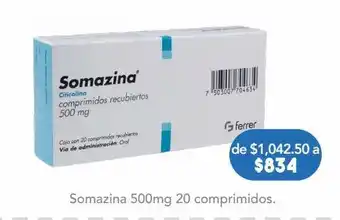 Farmacia San Pablo Somazina 20 comprimidos caja citicolina sódica 500 mg oferta