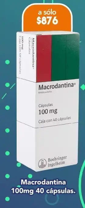 Farmacia San Pablo Macrodantina 40 cápsulas caja nitrofurantoína 100 mg oferta
