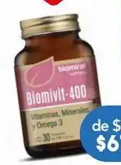Farmacia San Pablo Biomiral biomivit- 400 vitaminas, minerales y omega 3 30 cápsula oferta