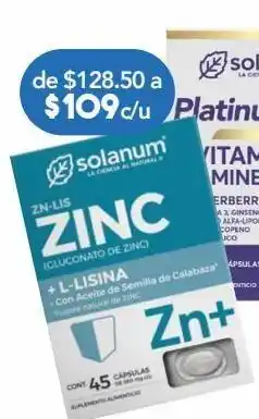 Solanum zinc+ l-lisina 45 piezas