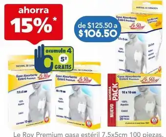 Farmacia San Pablo Le roy gasas 7.5x5cm 100 piezas oferta