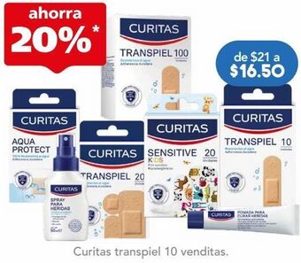 Farmacia San Pablo Curitas transpiel venditas resistentes al agua 10 piezas oferta