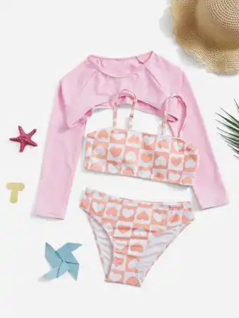SHEIN Niñas bañador bikini con estampado de corazón oferta