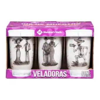 Sam's Club Veladoras member's mark día de muertos 6 pzas oferta