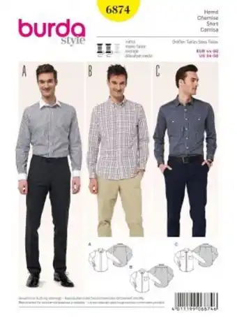 Patron burda para confeccion de camisa 6874