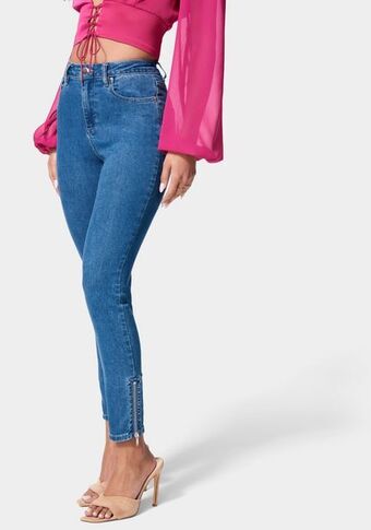 Bebe High waist zipper hem skinny jeans oferta