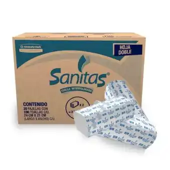 Sam's Club Toallas interdobladas kimberly-clark sanitas 20 fajillas con 100 pzas c/u oferta