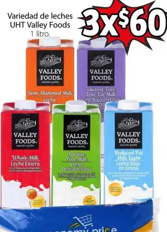 Soriana Mercado Variedad de Leche UHT Valley Foods 3x1L oferta