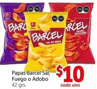 Soriana Mercado Papas Barcel Sal, Fuego o Adobo 42g oferta