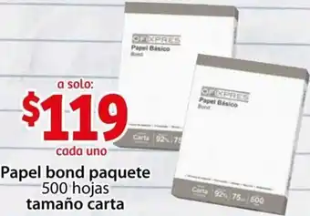 Soriana Mercado Papel Bond Paquete 500 Hojas Tamaño Carta oferta
