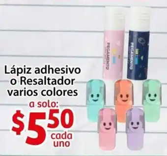 Lápiz Adhesivo o Resaltador Varios Colores