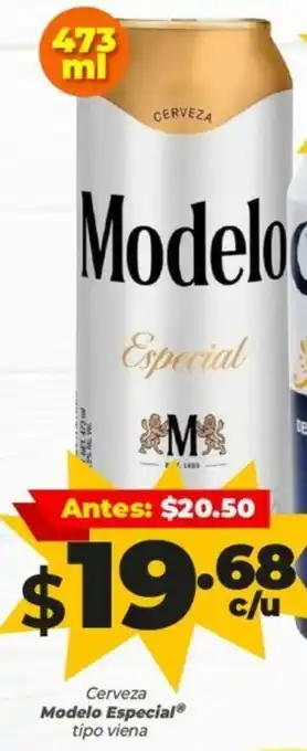Cerveza Modelo Especial Tipo Viena 473ml