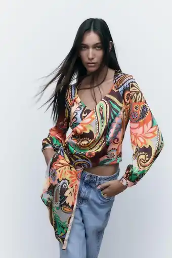 ZARA Cuerpo cruzado estampado oferta
