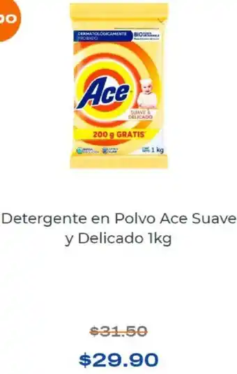 Detergente en Polvo Ace Suave y Delicado 1kg